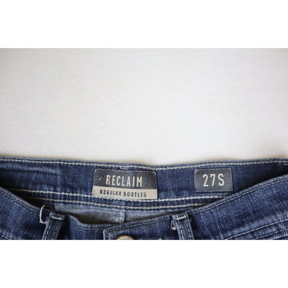 RECLAIM - WOMEN'S MEDIUM WASH BOOTLEG BOOT CUT JEANS - SIZE 27S - Picture 5 of 7